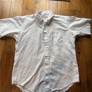 Arrow Dover Made in USA Men’s White Casual Button Down Shirt - Short Sleeve